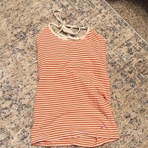 American Eagle Outfitters Orange Striped Tank Top